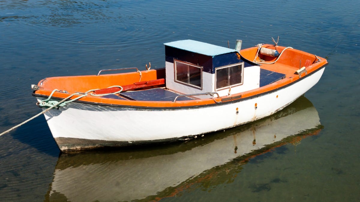 Old boat in a marsh in A Ramallosa, Nigran, Pontevedra