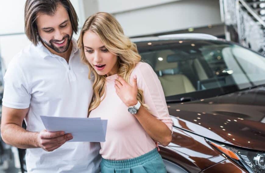 couple buying a car