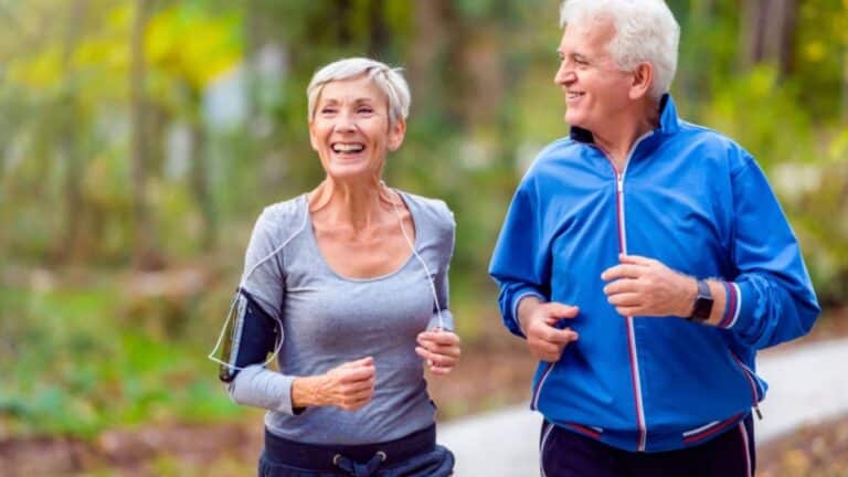 jogging old couple