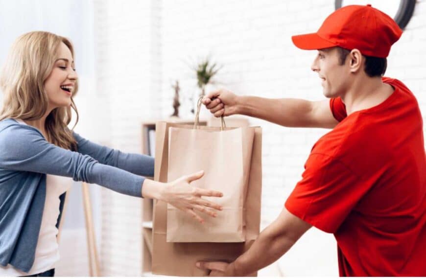 man in hat delivering