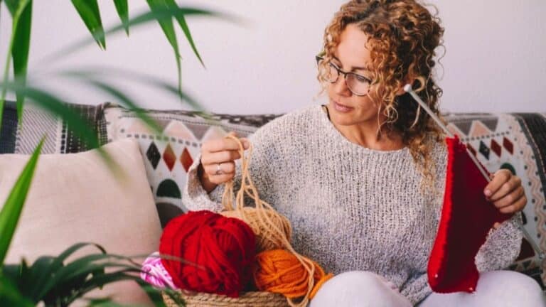 woman knitting
