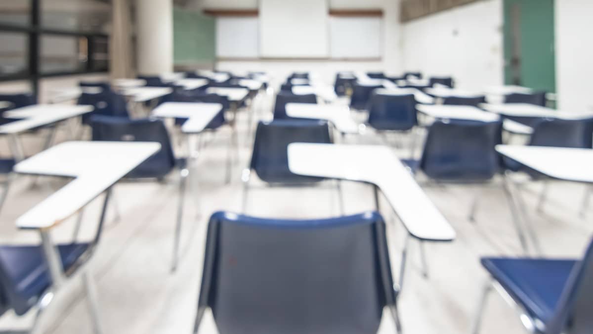 Blur classroom education background empty school class lecture room