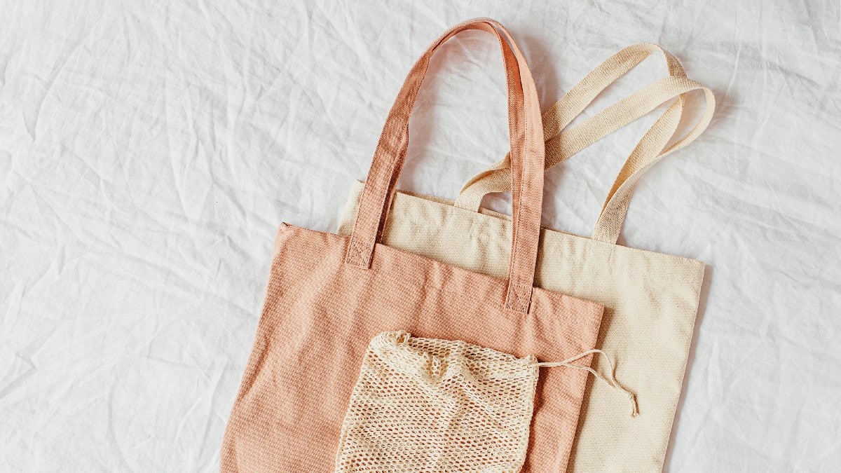 Canvas tote bags.