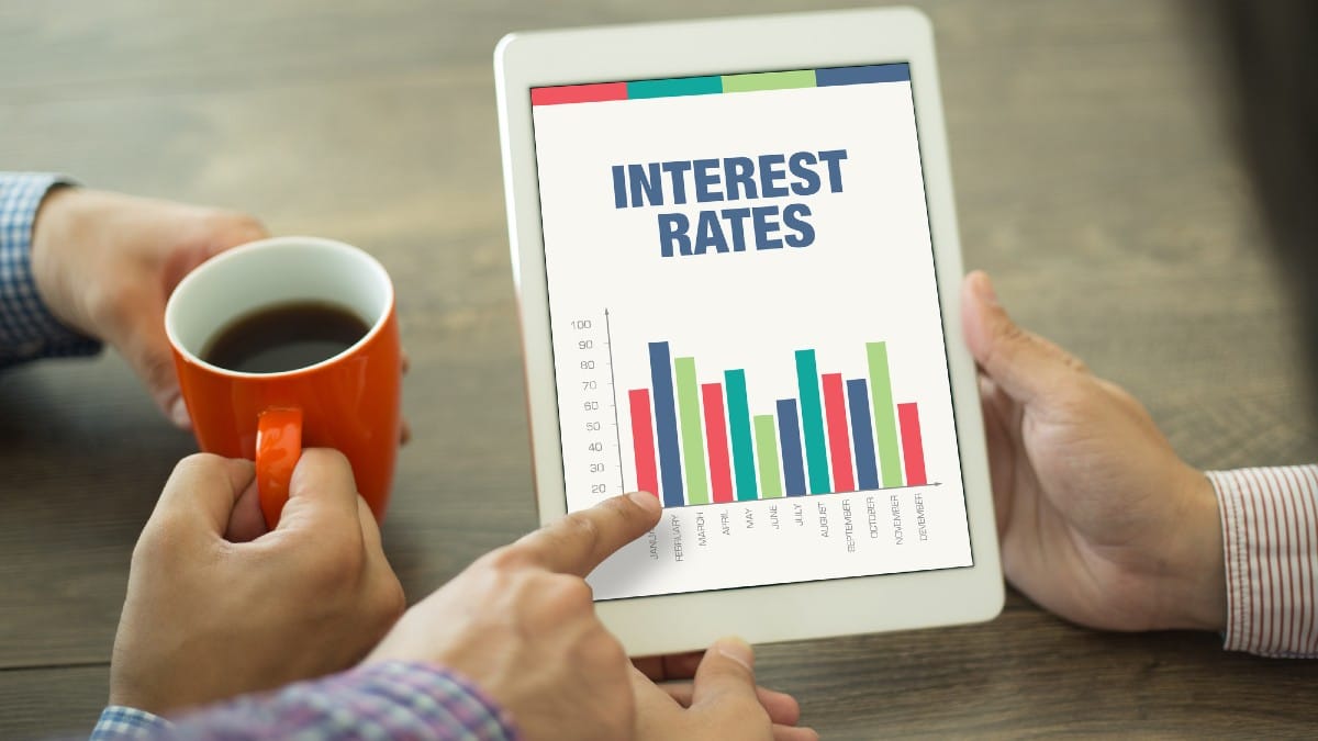 Screen with INTEREST RATES Title