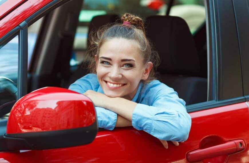 woman sitting in a car