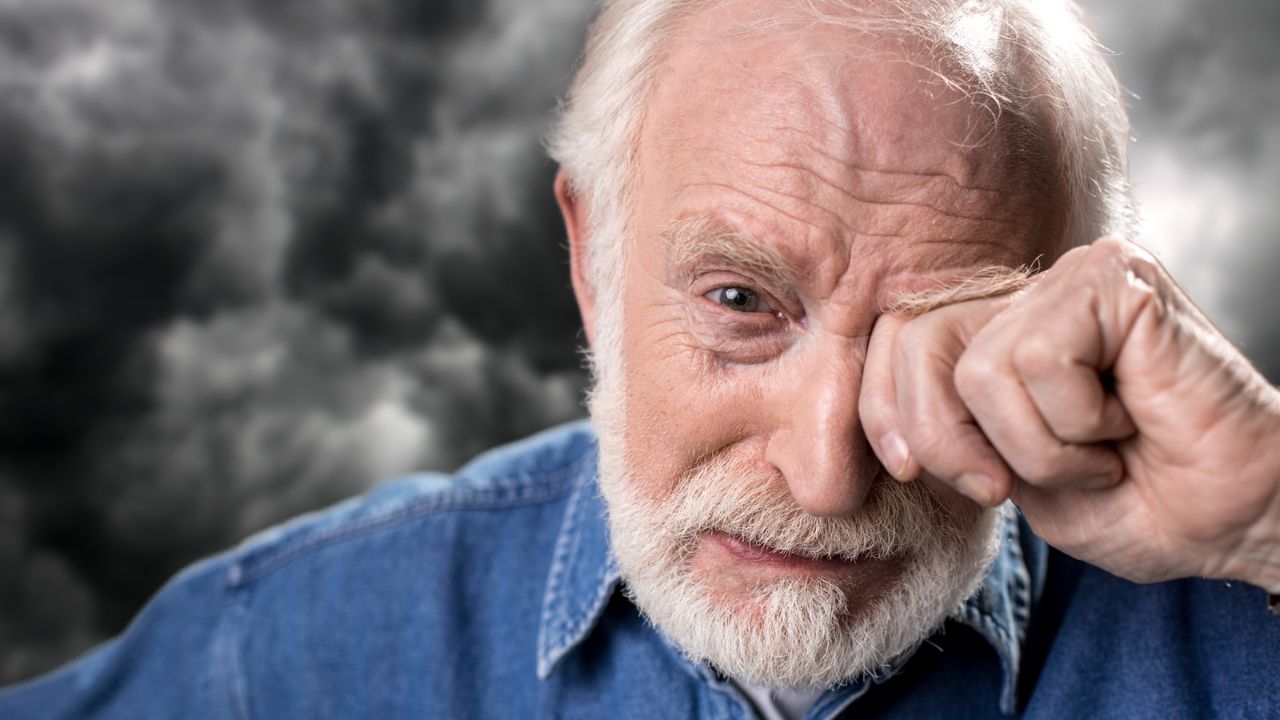 old man crying