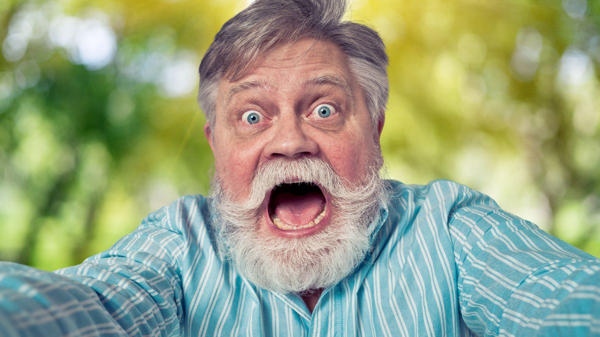 old man shocked in the park