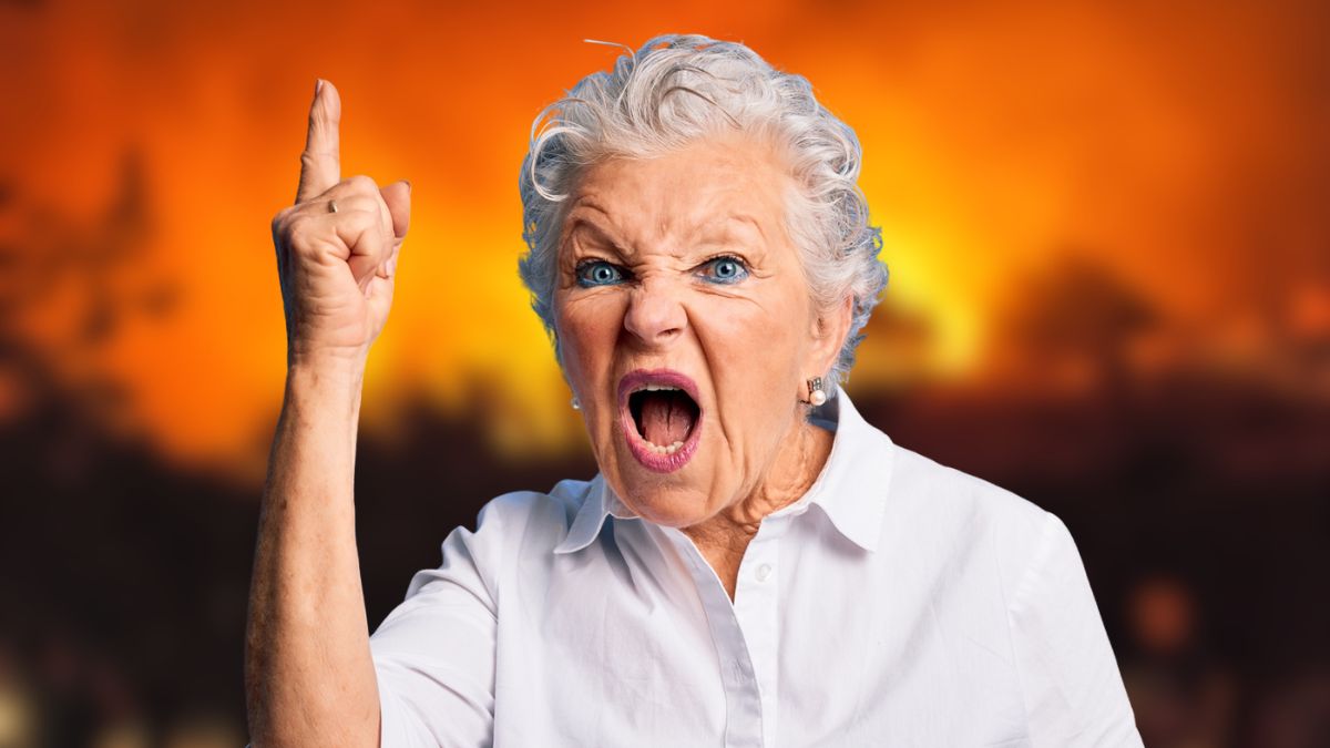 older woman angry