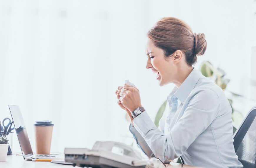 woman shouting